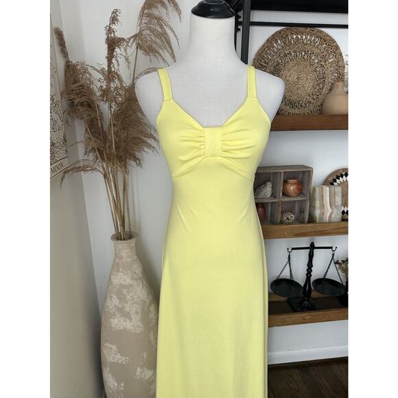 Vintage 60’s Size 5/6 Small Yellow Maxi Dress - Picture 2 of 8